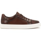 Kazar - Bruine Casual Sneakers - Heren - Leer - Met Perforaties