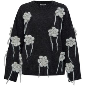 Ganni, Dames, Truien, Grijs, Maat: S/M Wol,