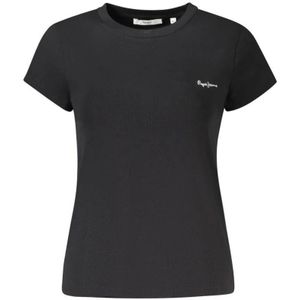 Pepe Jeans, Dames, Tops, Zwart, Maat: XS Katoen,