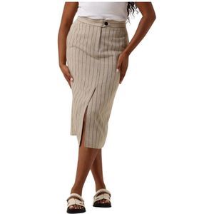 Co'Couture, Dames, Rokken, Beige, Maat: L Linnen,