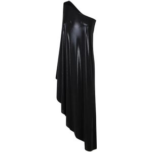 Norma Kamali, Dames, Jurken, Zwart, Maat: S Poliester,