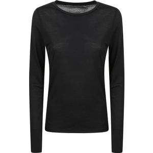 Majestic Filatures, Dames, Tops, Zwart, Maat: L Wol,