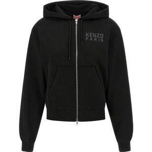 Kenzo, Dames, Sweatshirts & Hoodies, Zwart, Maat: L Katoen,