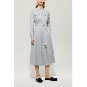 Luisa Cerano, Dames, Jurken, Grijs, Maat: S Linnen,