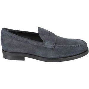 Tod's Suède Rubber Loafer Schoen , Blue , Heren , Maat: 45 EU