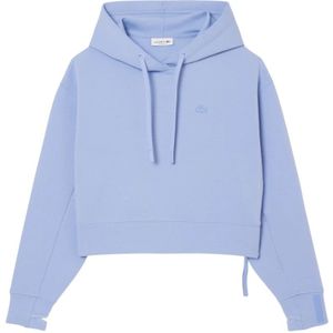 Lacoste - Heldere Blauwe Sportieve Hoodie - Dames - Katoen
