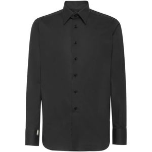 Billionaire, Heren, Overhemden, Zwart, Maat: S Leer,
