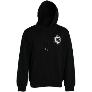 Dolce & Gabbana, Heren, Sweatshirts & Hoodies, Zwart, Maat: 5XL Katoen,