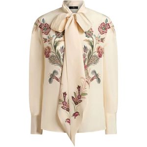 Etro, Dames, Blouses & Shirts, Beige, Maat: XS Zijde,