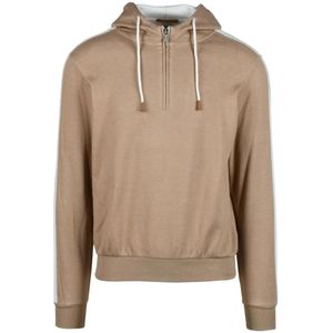 Eleventy, Heren, Sweatshirts & Hoodies, Bruin, Maat: S Katoen,