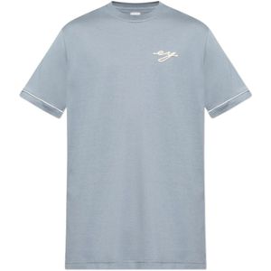 Eleventy, Heren, Tops, Blauw, Maat: M Katoen,