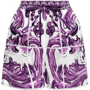 Dolce & Gabbana, Dames, Korte broeken, Paars, Maat: 3XS Katoen,