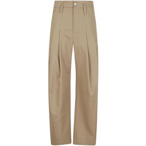 Brunello Cucinelli, Dames, Broeken, Beige, Maat: S Katoen,