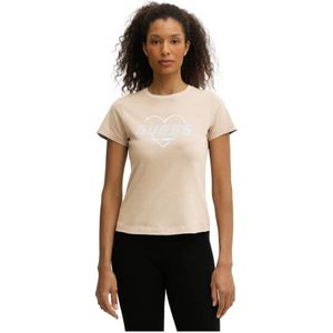 Guess, Dames, Tops, Beige, Maat: XS Katoen,