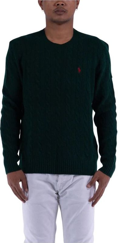 Polo Ralph Lauren - Groene Kabeltrui - Kasjmier - Heren - Polo Pony-motief