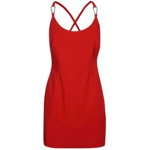 Heron Preston, Dames, Jurken, Rood, Maat: 2XS Viscose,