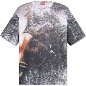 Diesel, Heren, Tops, Grijs, Maat: M Katoen,