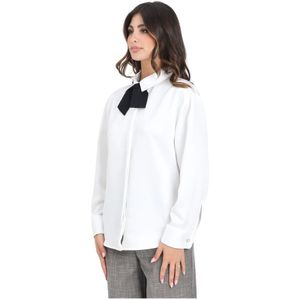 Simona Corsellini, Dames, Blouses & Shirts, Wit, Maat: XS Satijn,