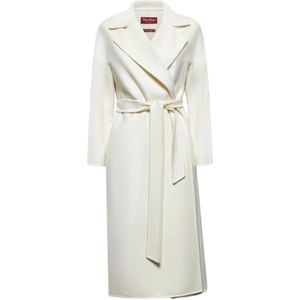 Max Mara Studio, Dames, Mantels, Wit, Maat: 4XS Katoen,