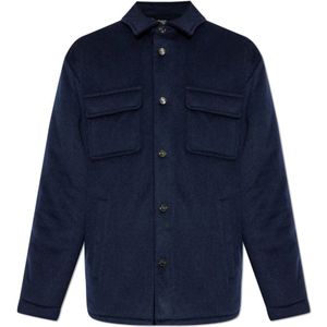 Etro, Heren, Jassen, Blauw, Maat: M Leer,