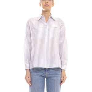 Peserico, Dames, Blouses & Shirts, Blauw, Maat: M Wol,