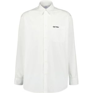 Off White, Heren, Overhemden, Wit, Maat: S Katoen,