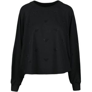 Emporio Armani, Dames, Sweatshirts & Hoodies, Zwart, Maat: XS Viscose,