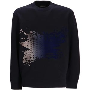 Emporio Armani, Heren, Sweatshirts & Hoodies, Blauw, Maat: M