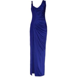 Versace, Dames, Jurken, Blauw, Maat: XS Leer,