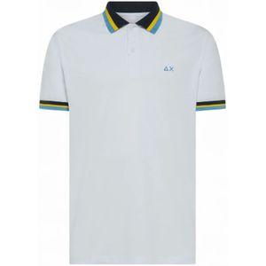 Sun68, Heren, Tops, Wit, Maat: L Piqué,