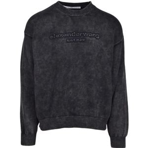 Alexander Wang, Heren, Truien, Zwart, Maat: S Katoen,