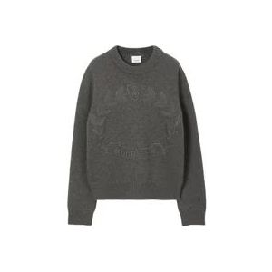 Burberry Grijze Sweater met Logo Print , Gray , Dames , Maat: M
