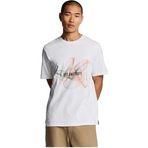 Lyle & Scott - 3D Lijn Graphic T-Shirt - Wit