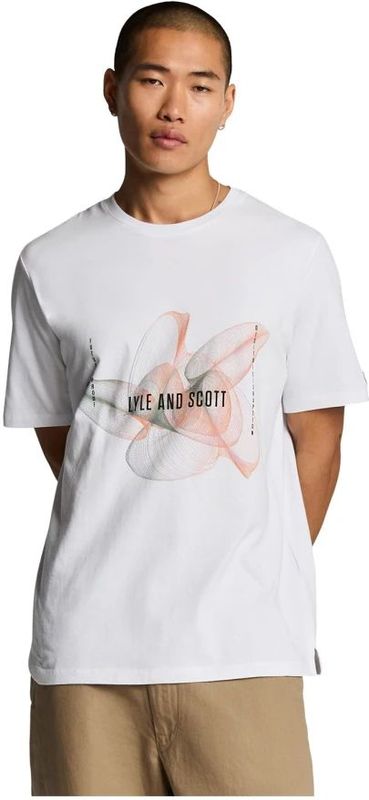 Lyle & Scott - 3D Lijn Graphic T-Shirt - Wit