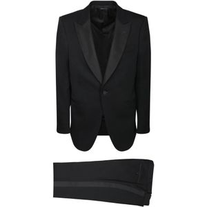 Tom Ford - Zwarte Wollen Jas Aw 25 - Blazer - Heren