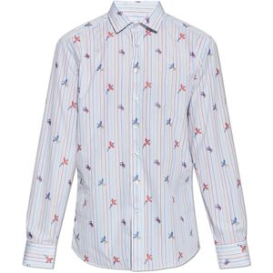 Etro, Heren, Overhemden, Blauw, Maat: M Katoen,
