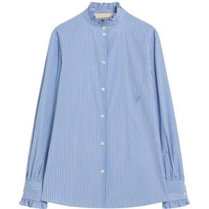 Valentino Garavani, Dames, Blouses & Shirts, Blauw, Maat: 2XS Katoen,