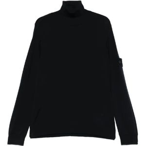 Stone Island, Heren, Truien, Zwart, Maat: L Wol,