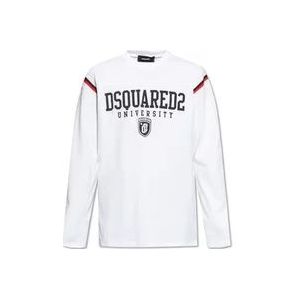 Dsquared2 T-shirt met lange mouwen , White , Heren , Maat: XL