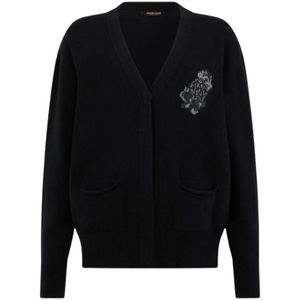 Roberto Cavalli, Dames, Truien, Zwart, Maat: XS Wol,