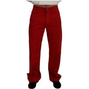 Dolce & Gabbana, Heren, Broeken, Rood, Maat: S Katoen,