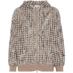 Brunello Cucinelli, Dames, Truien, Bruin, Maat: L Katoen,