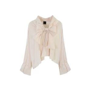 Pinko Katoenen blouse met uitlopende mouwen , Pink , Dames , Maat: 3XS