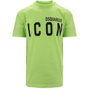 Dsquared2, Heren, Tops, Groen, Maat: S Katoen,