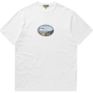 Woolrich, Heren, Tops, Wit, Maat: L Katoen,