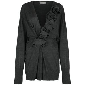 Alberta Ferretti, Dames, Truien, Grijs, Maat: XS Wol,