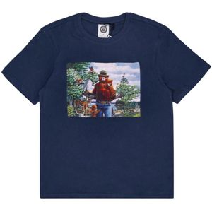 Element, Heren, Tops, Blauw, Maat: S Katoen,