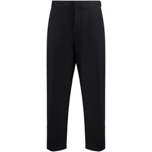 Jil Sander, Heren, Broeken, Zwart, Maat: S Wol,