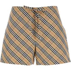 Burberry, Dames, Korte broeken, Beige, Maat: 4XS Katoen,