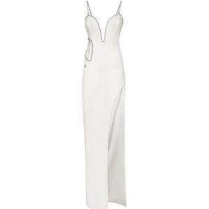 Philipp Plein, Dames, Jurken, Wit, Maat: XS Poliester,
